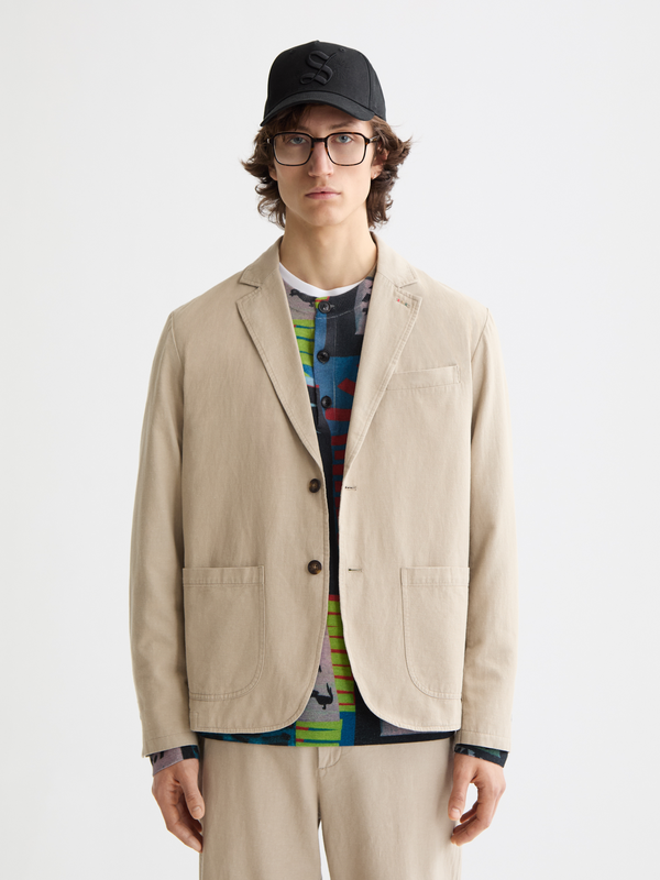 maison scotch cotton linen twill blazer