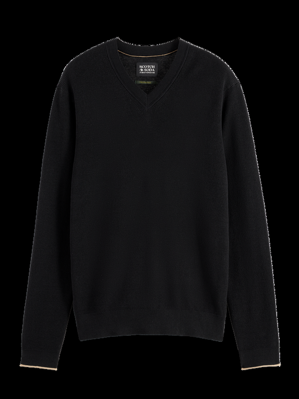 Maison Scotch Cotton Linen V-neck Knit