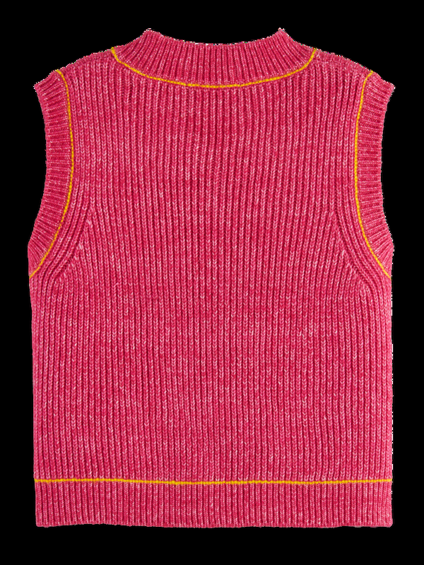 Maison Scotch COTTON TRIPLE YARN V-NECK VEST