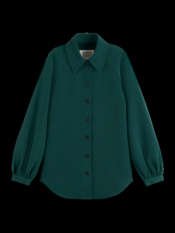 maison scotch CREPE PEASANT SLEEVE OVERSHIRT