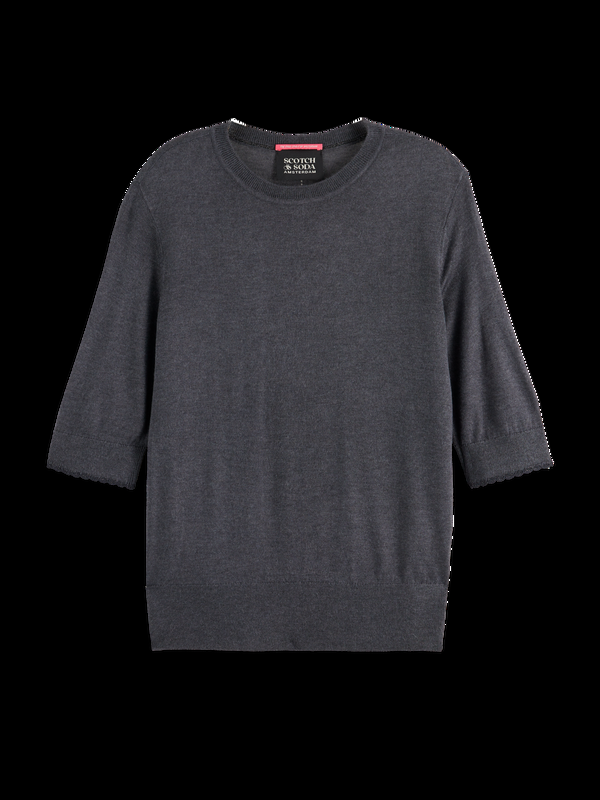 maison scotch CREW NECK SHORT SLEEVED PULLOVER