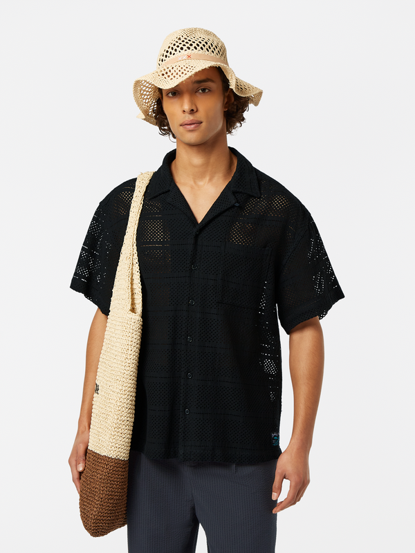 maison scotch Crochet Short Sleeve Shirt