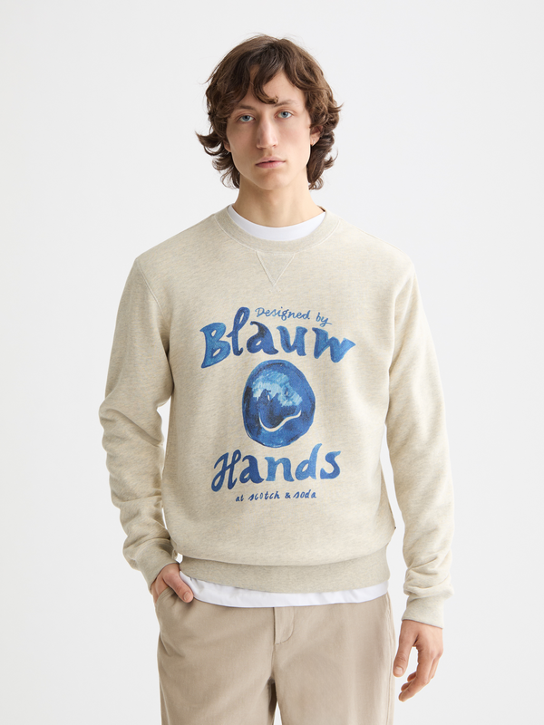 maison scotch Denim washed artwork sweatshirt