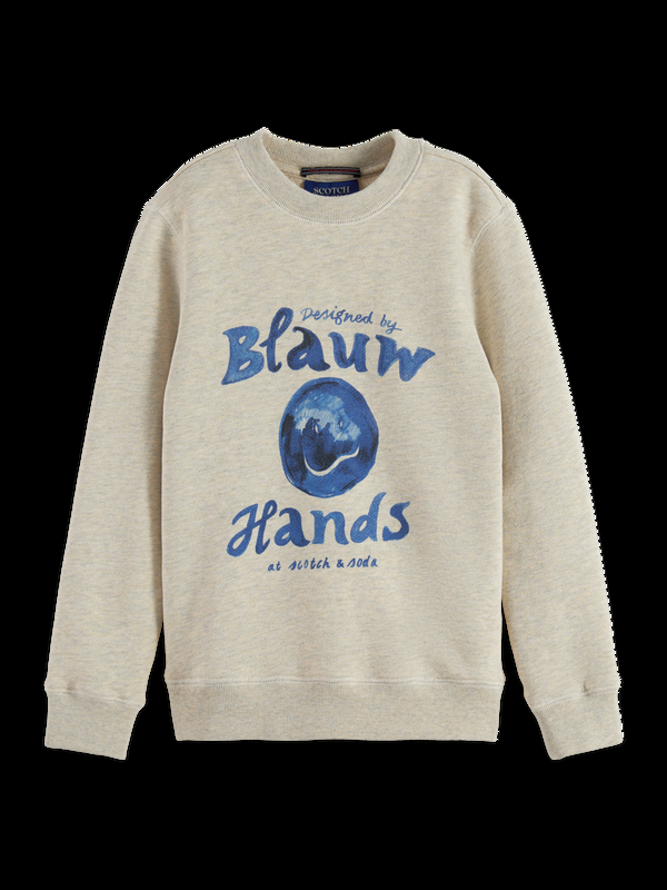 maison scotch Denim washed artwork sweatshirt