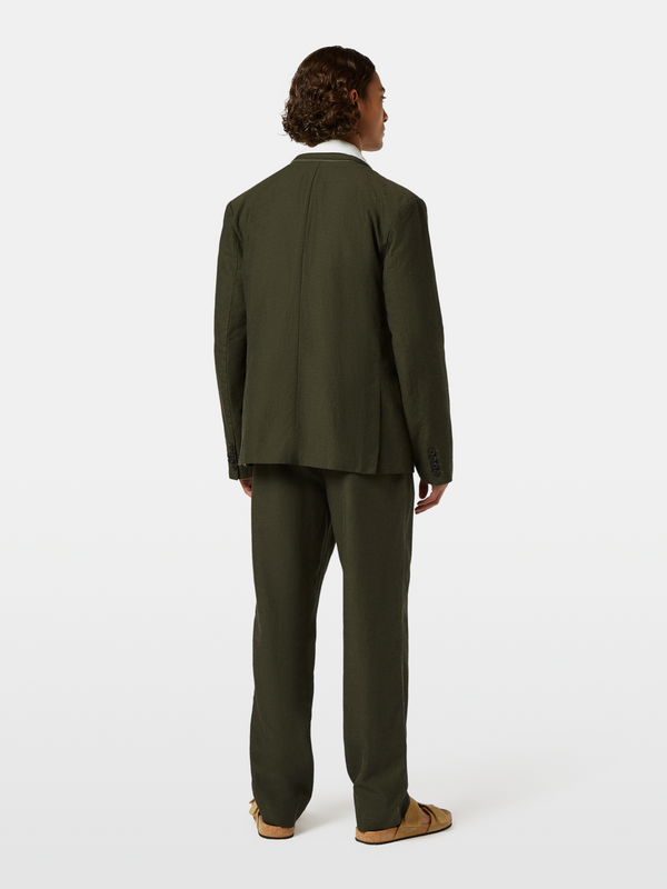 Maison Scotch Double-Breasted Linen-Blend Blazer