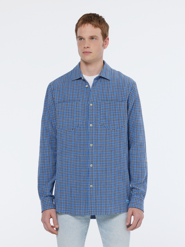 maison scotch double face check shirt