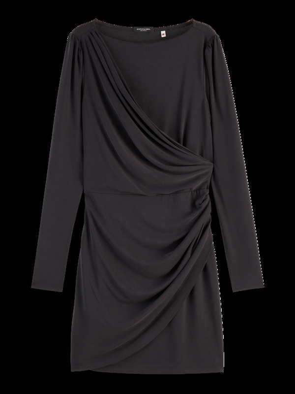 maison scotch DRAPED LONG SLEEVE DRESS
