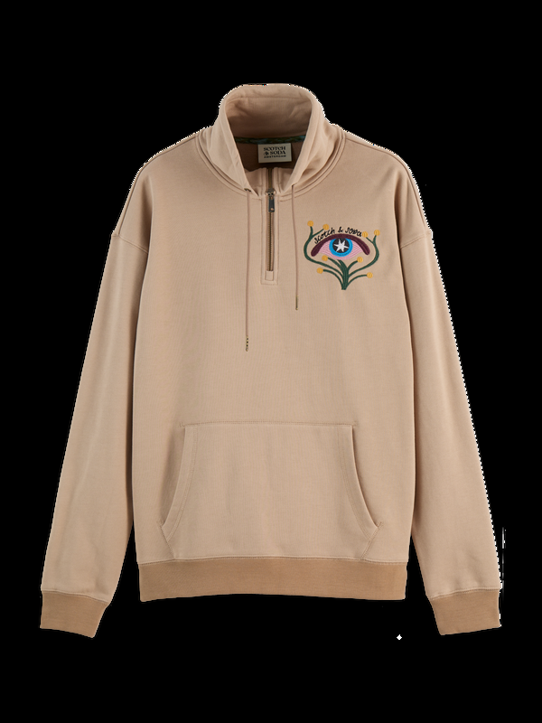 maison scotch EMBROIDERED ARTWORK SWEATSHIRT