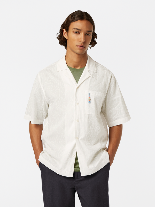 maison scotch Embroidered Short Sleeve Shirt