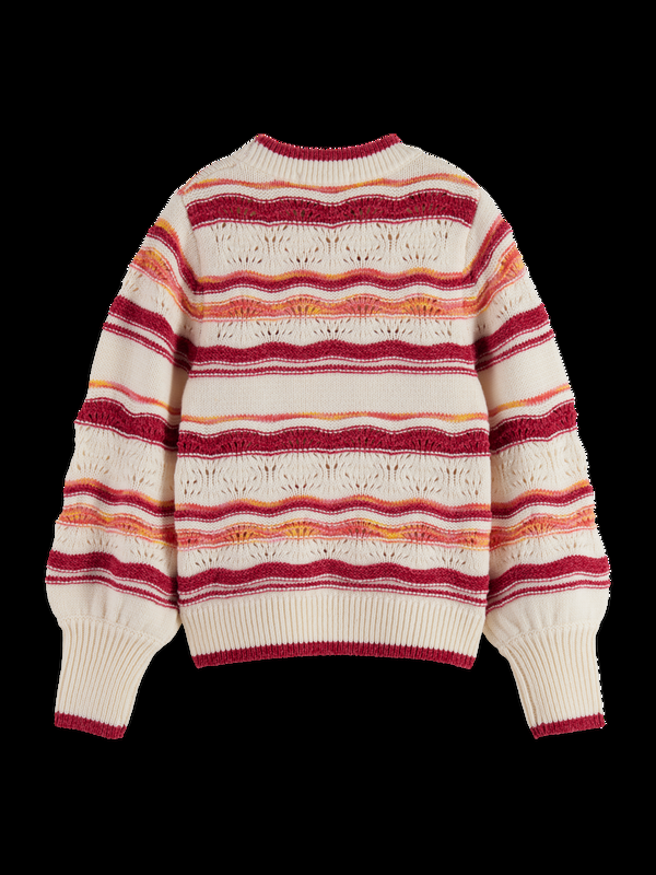 Maison Scotch FLUFFY MULTI-STRIPE PULLOVER