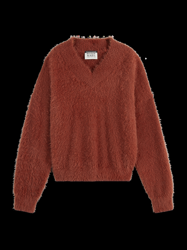 maison scotch FLUFFY V-NECK RELAXED PULLOVER