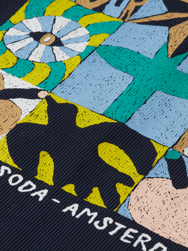 Maison Scotch FREE MIND LONG SLEEVE RIB T-SHIRT