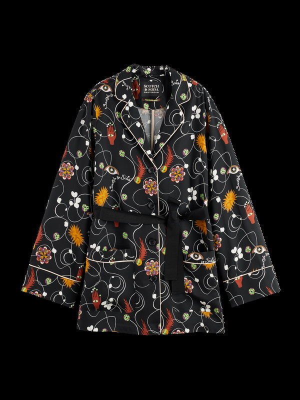 maison scotch FREE MIND PRINTED PYJAMA BLAZER