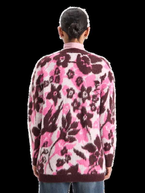 Maison Scotch FUZZY JACQUARD MID LENGTH CARDIGAN