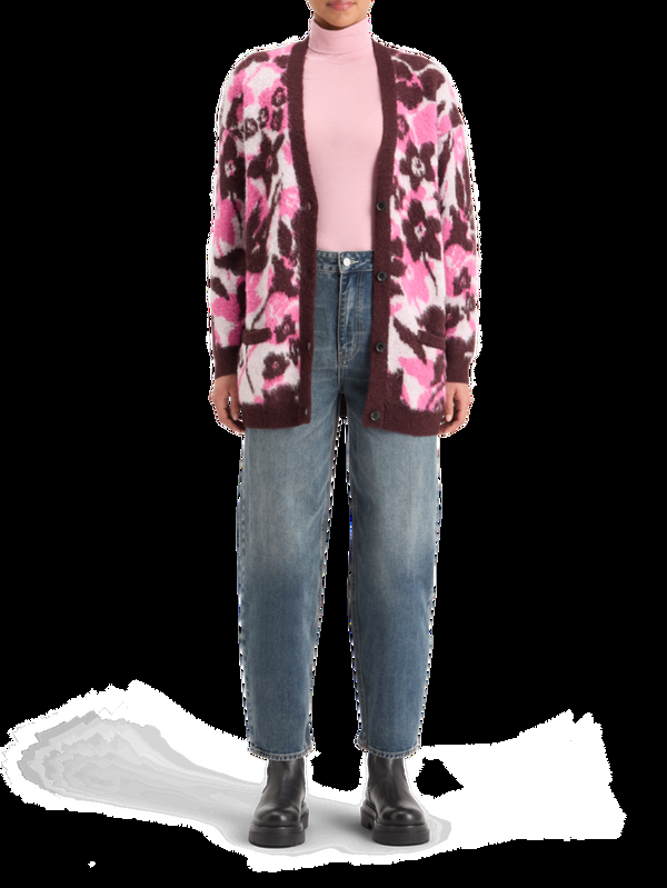 maison scotch FUZZY JACQUARD MID LENGTH CARDIGAN