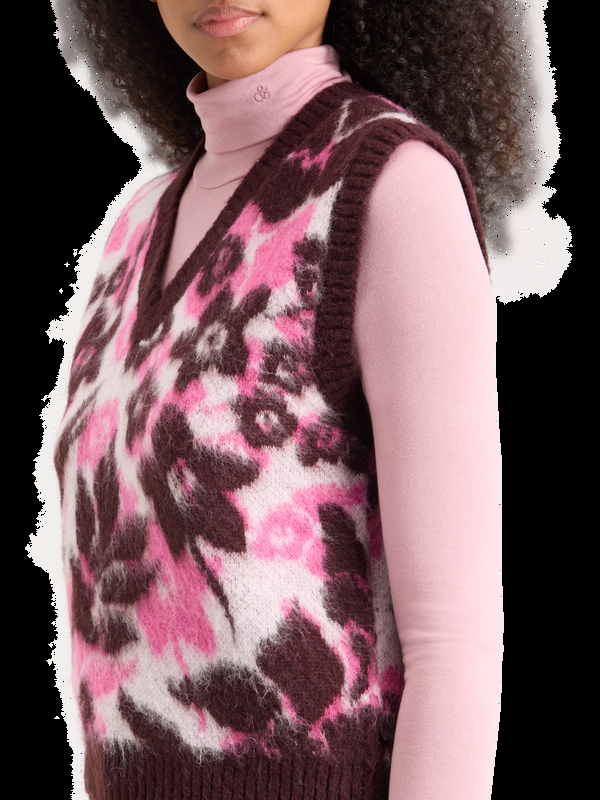 Maison Scotch FUZZY V- NECK JACQUARD SPENCER