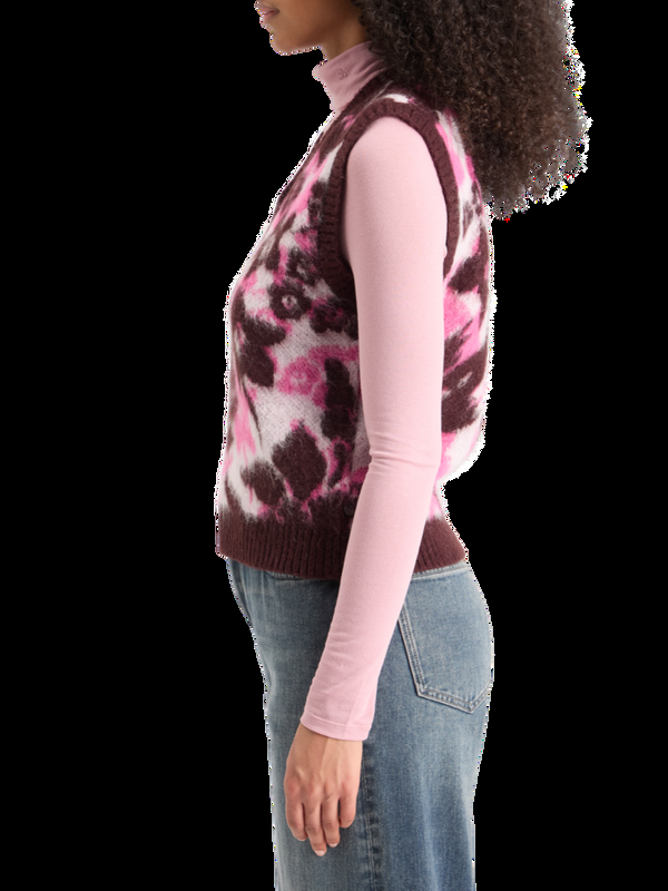 Maison Scotch FUZZY V- NECK JACQUARD SPENCER