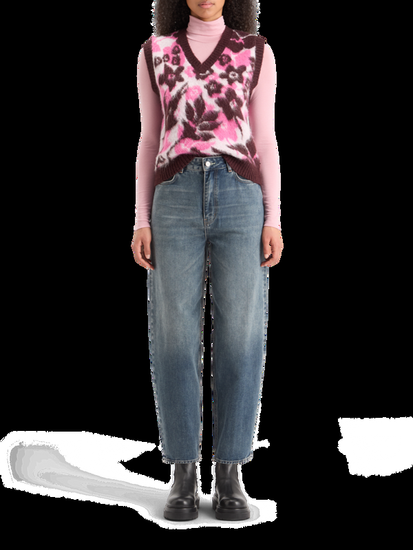 maison scotch FUZZY V- NECK JACQUARD SPENCER