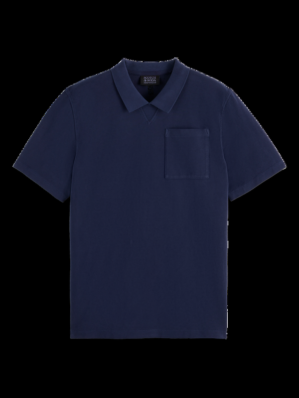 Maison Scotch Garment Dye Pique Chest Pocket Polo