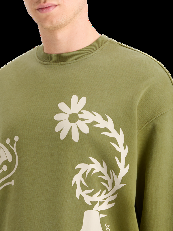 Maison Scotch GARMENT DYED ARTWORK SWEATSHIRT