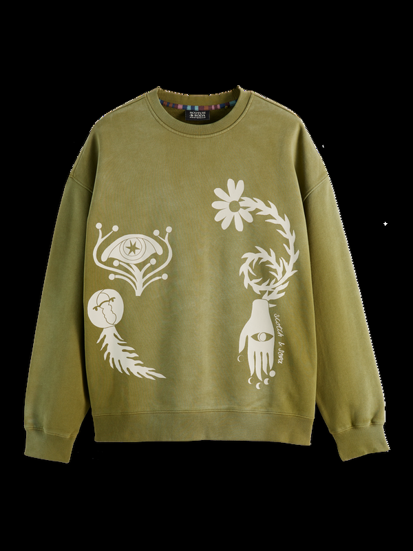 Maison Scotch GARMENT DYED ARTWORK SWEATSHIRT