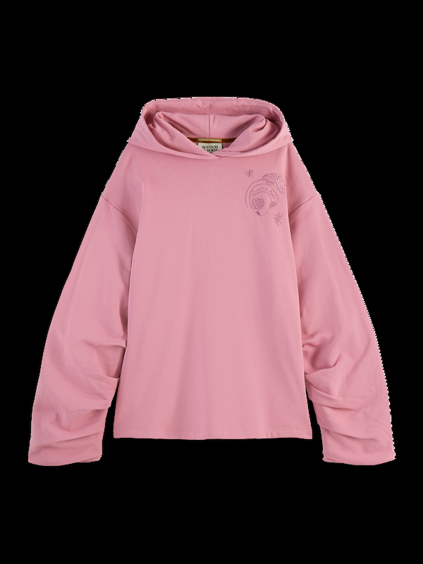 Maison Scotch GATHERED SLEEVE OVERSIZED FIT HOODIE