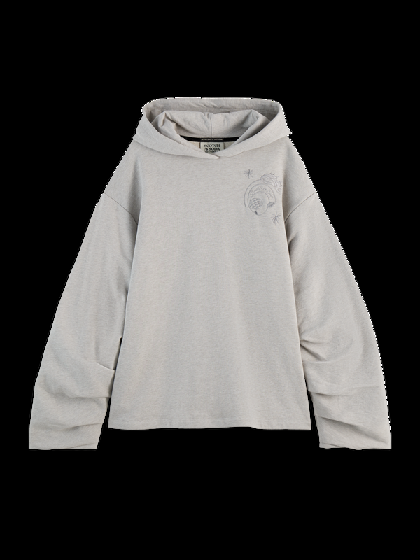 maison scotch GATHERED SLEEVE OVERSIZED FIT HOODIE