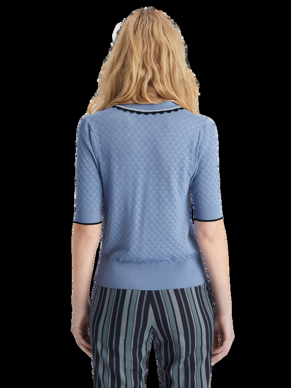 Maison Scotch Gebreid T-shirt Met Pointellekraag