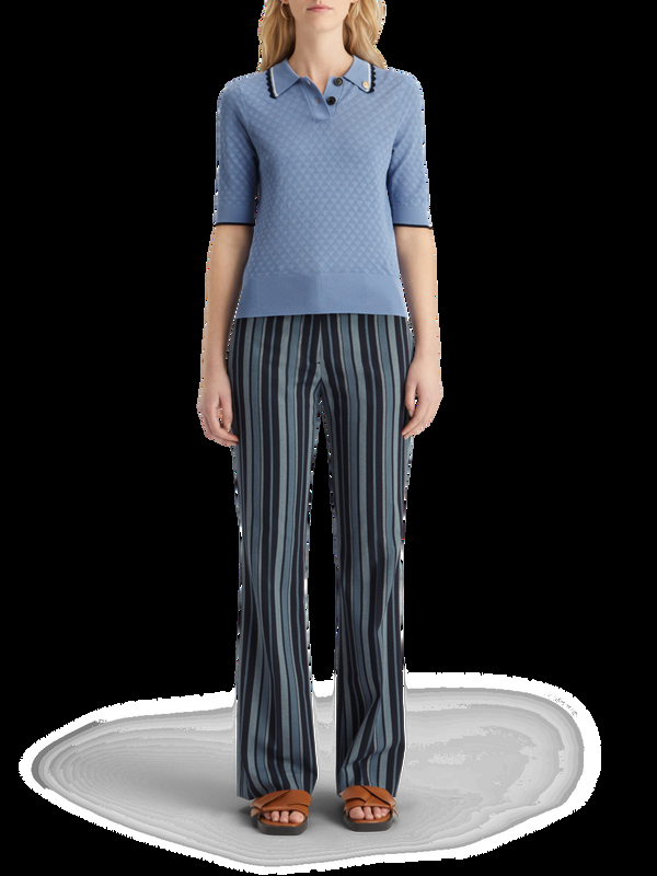 maison scotch Gebreid T-shirt met pointellekraag