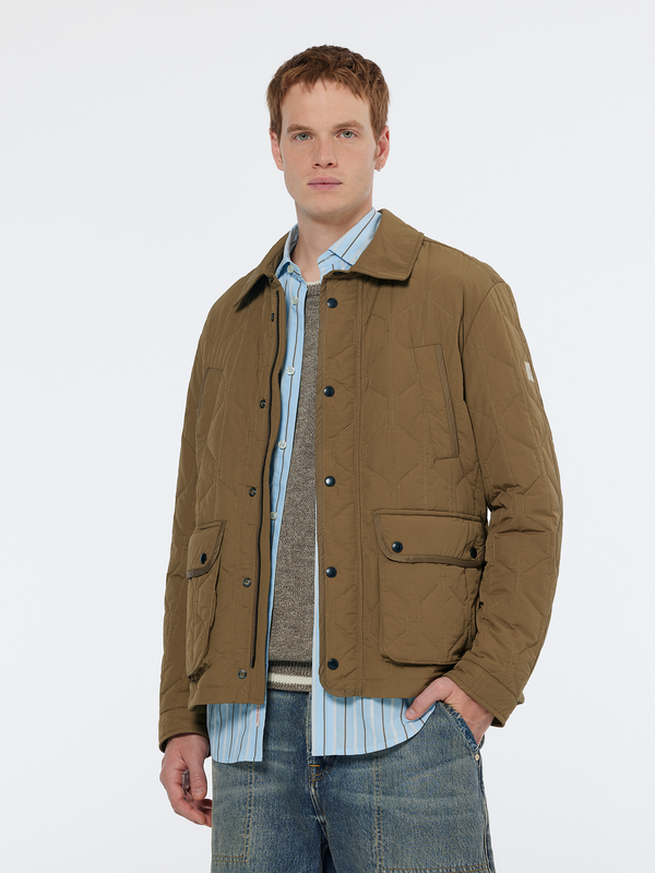 maison scotch Geometric quilted coat