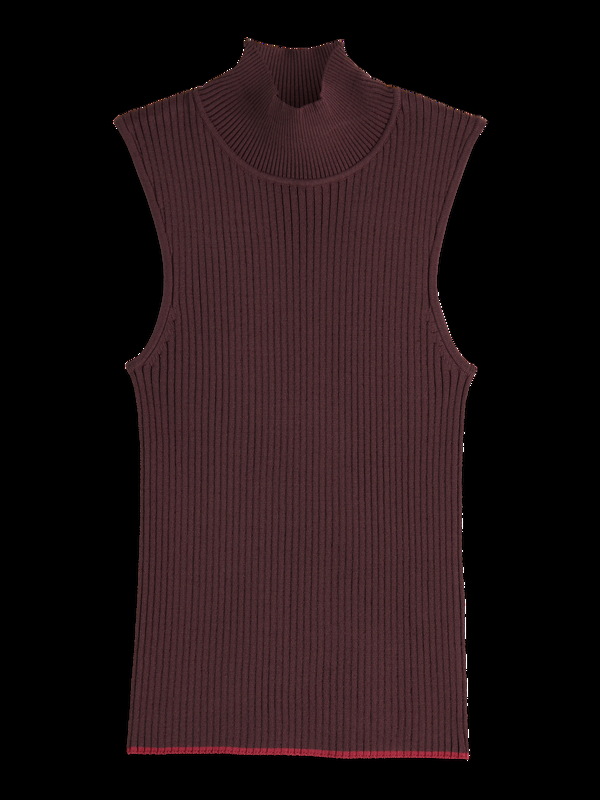 maison scotch Geribde gebreide tanktop