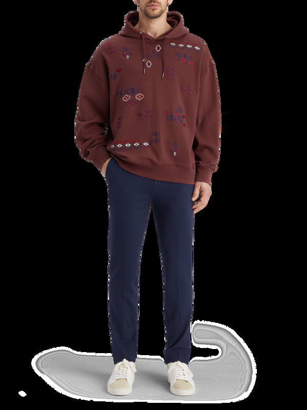 maison scotch Hoodie met geborduurd artwork