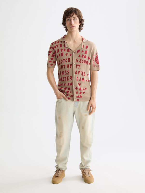 Maison Scotch Jacquard Knitted Shirt