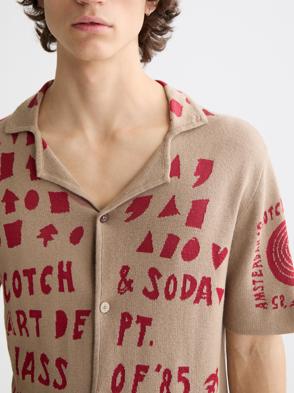Maison Scotch Jacquard Knitted Shirt