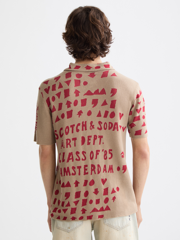 Maison Scotch Jacquard Knitted Shirt