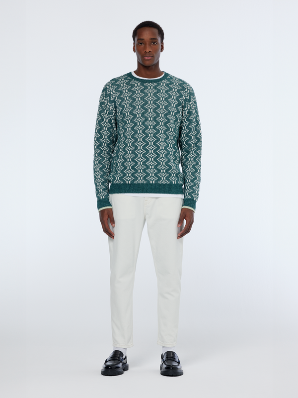 Maison Scotch Jacquard Regular Fit Crewneck
