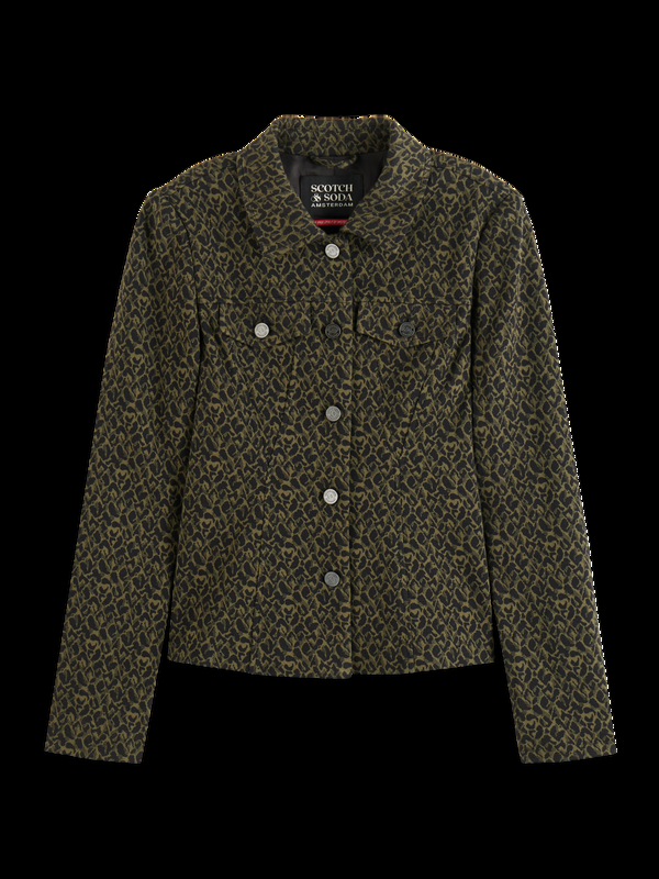 maison scotch JERSEY FITTED TRUCKER BLAZER