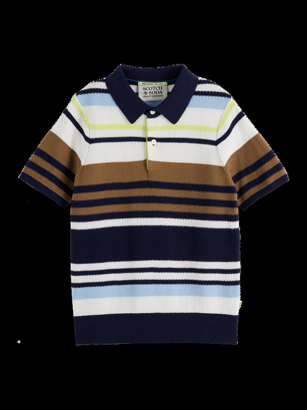 maison scotch Knitted Stripe Polo