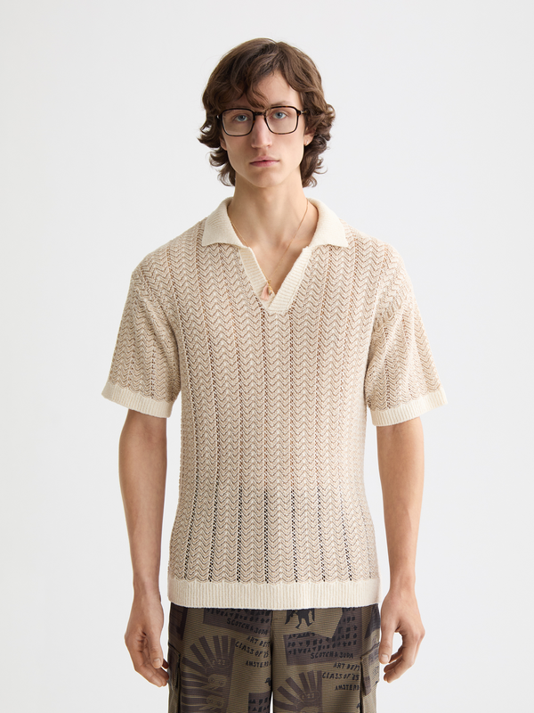 maison scotch knitted v-neck polo