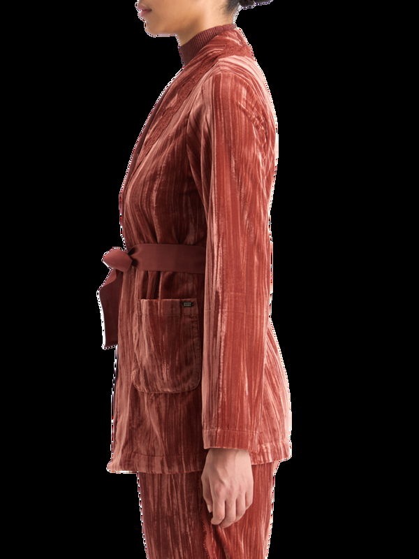 Maison Scotch LACE TRIMMED VELVET PYJAMA BLAZER