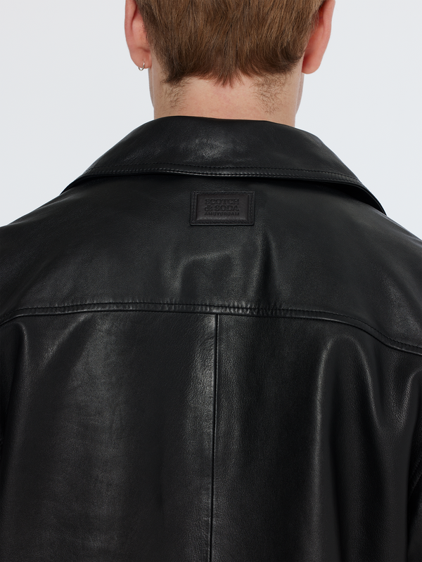 Maison Scotch Leather Blazer Jacket