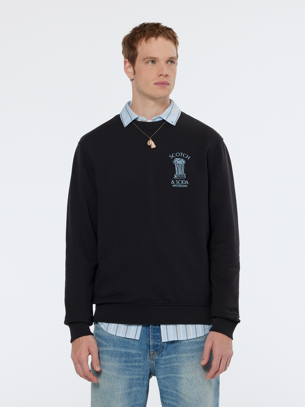 maison scotch Left chest artwork sweatshirt