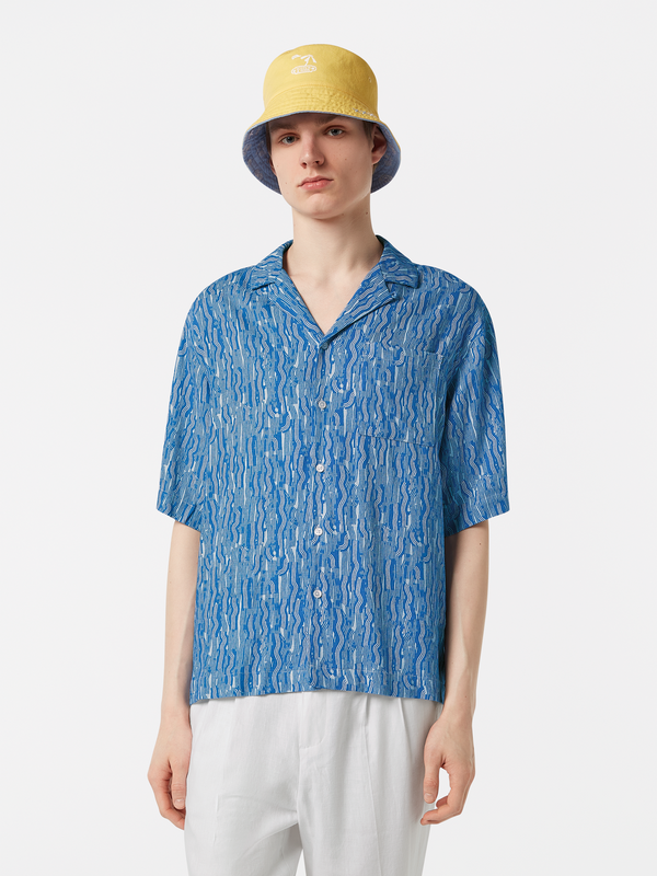 maison scotch linen-blend shirt