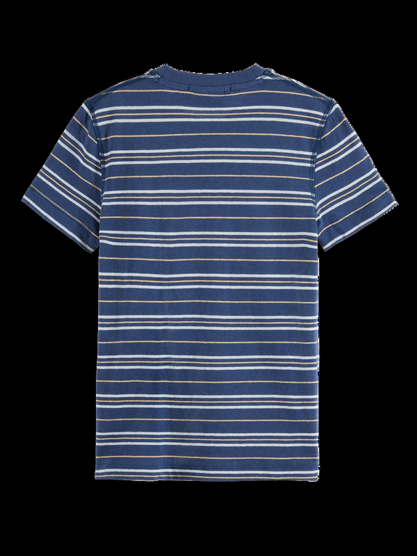 Maison Scotch Linen Blend Striped T-Shirt