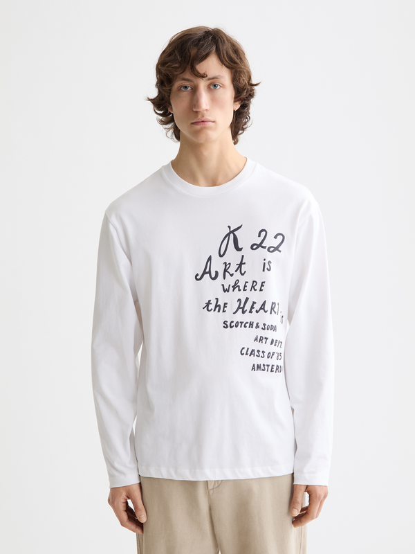 maison scotch long sleeve artwork t-shirt