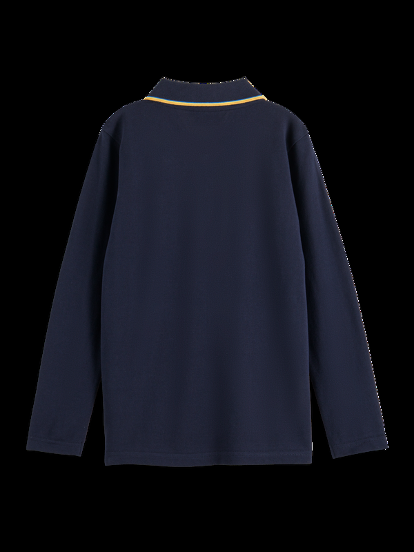 Maison Scotch LONG-SLEEVED POLO WITH TIPPING