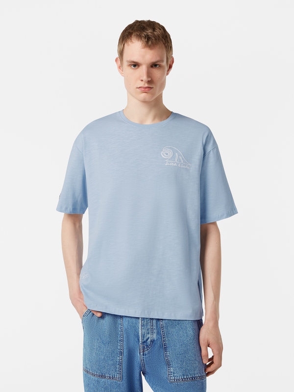 maison scotch Loose fit embroidery T-shirt