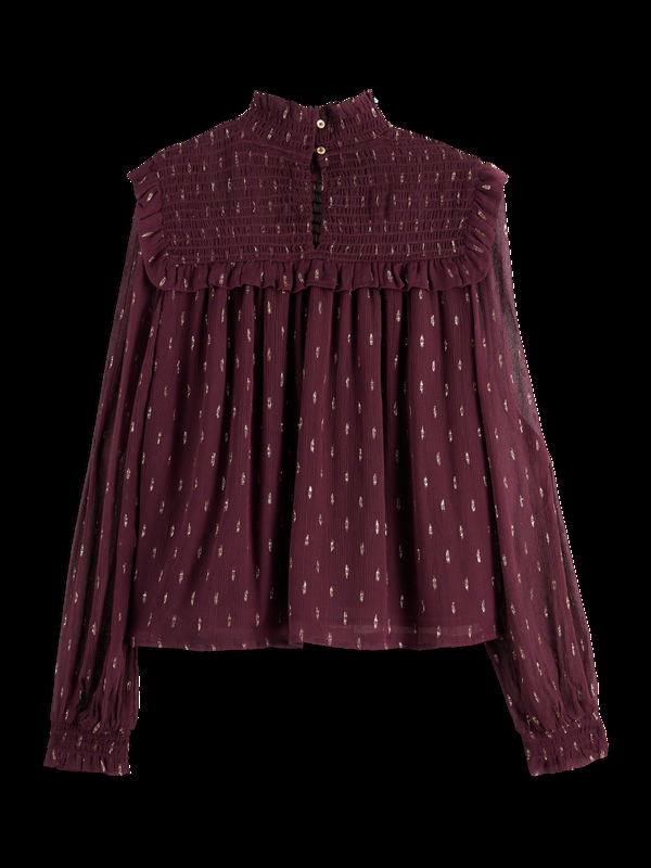 Maison Scotch LUREX SMOCK TOP