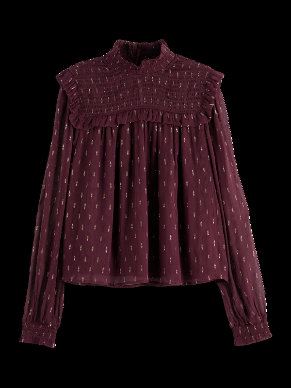 maison scotch LUREX SMOCK TOP