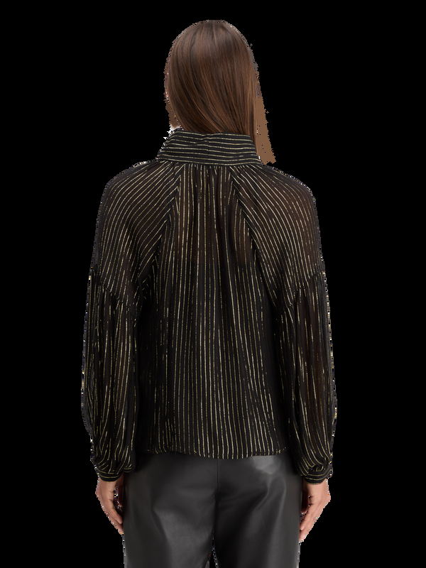 Maison Scotch LUREX TOP WITH BOW NECK